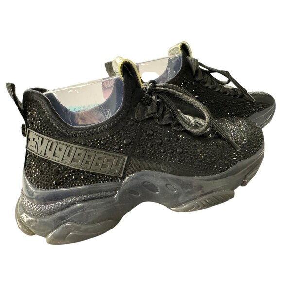 NWOT Steve Madden Maxima-R Black Rhinestone Embellished‎ Sneakers Women's Size 8 - Picture 16 of 16